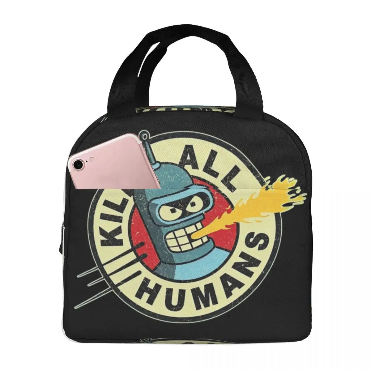 Futuramas Cartoon Comic Merch Insulated Lunch Bag For Work Food Box Portable Cooler Thermal Lunch Boxes