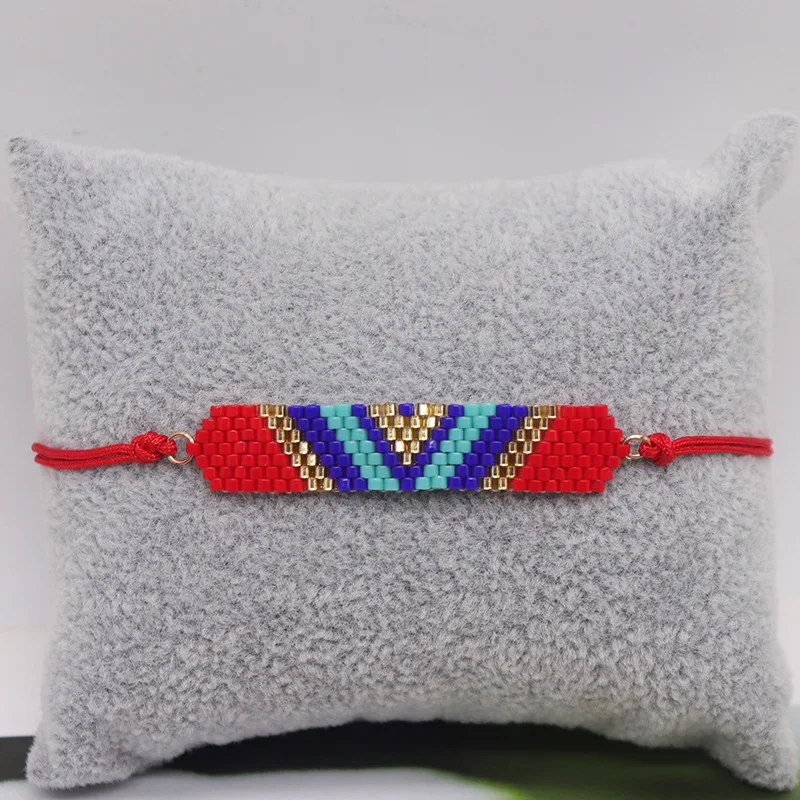 Rice bead bracelet Geometry Originality Hand knitting Arrow Design Bohemia Adjustable Fashion Female Simple Beaded bracelet