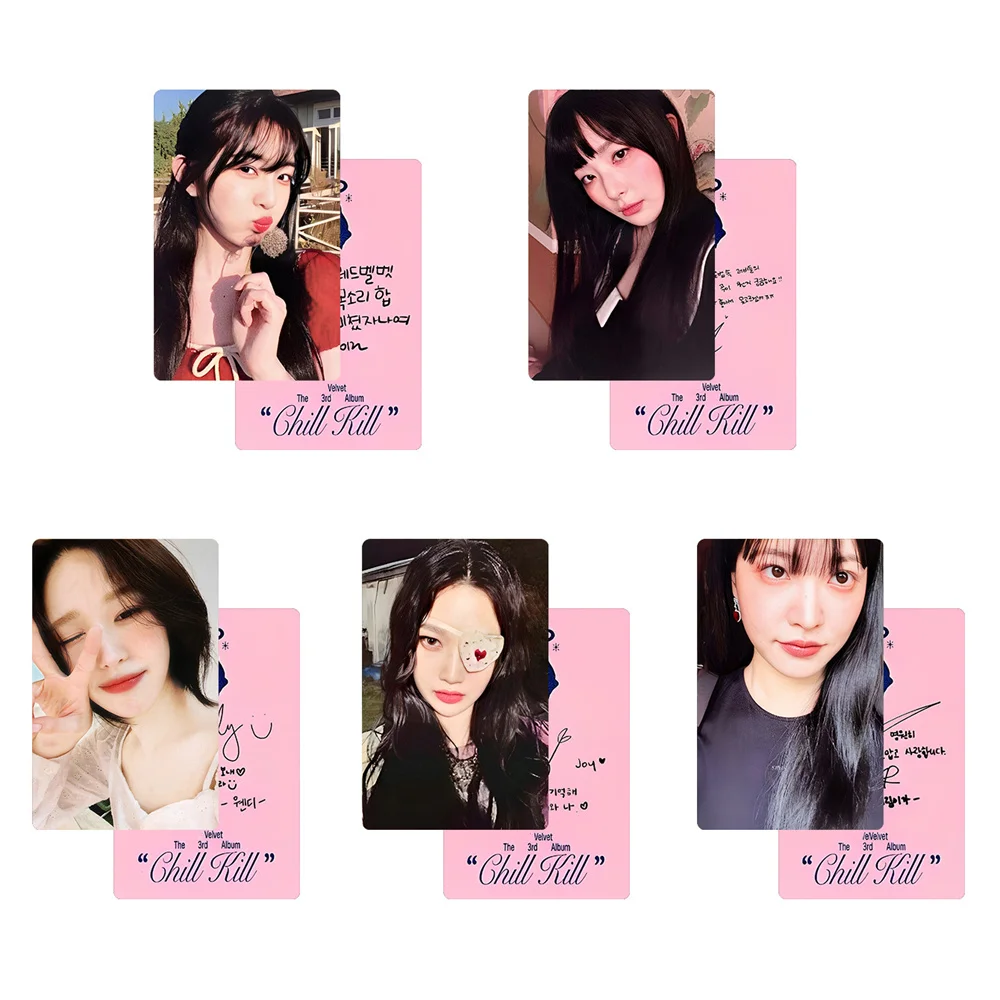 5 pz/set KPOP IRENE WENDY Chill Kill 3rd Album elenco di fotocarte SEULGI JOY YERI Cute Selfie LOMO Cards Two Sides Fans Collection