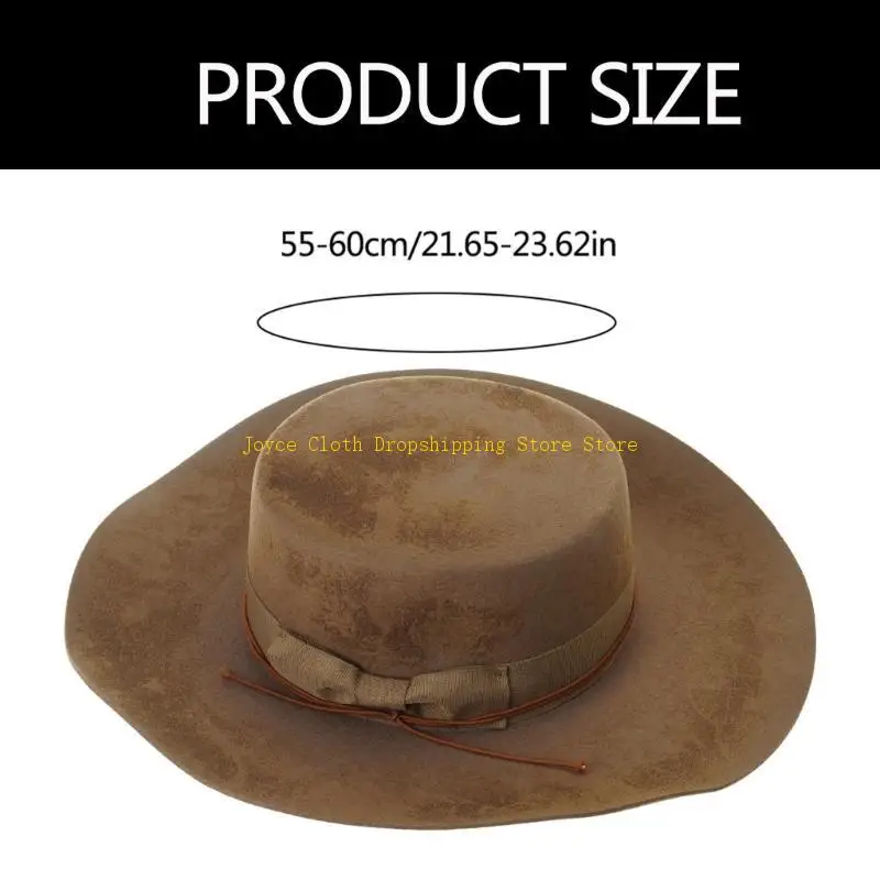 قبعة بنما الكلاسيكية المتعثرة من الصوف العصر الفيكتوري للنساء والرجال صور الدعائم 10CD #6