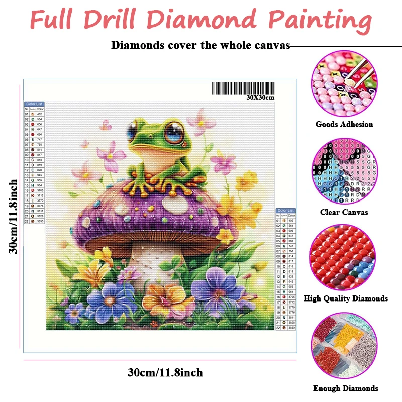 Cute 5D Diamond Painting Fantastic Frog Stand On Stump Drawings Full Rhinestone Mosaic Embroidery For Kids' Room Wall Decor