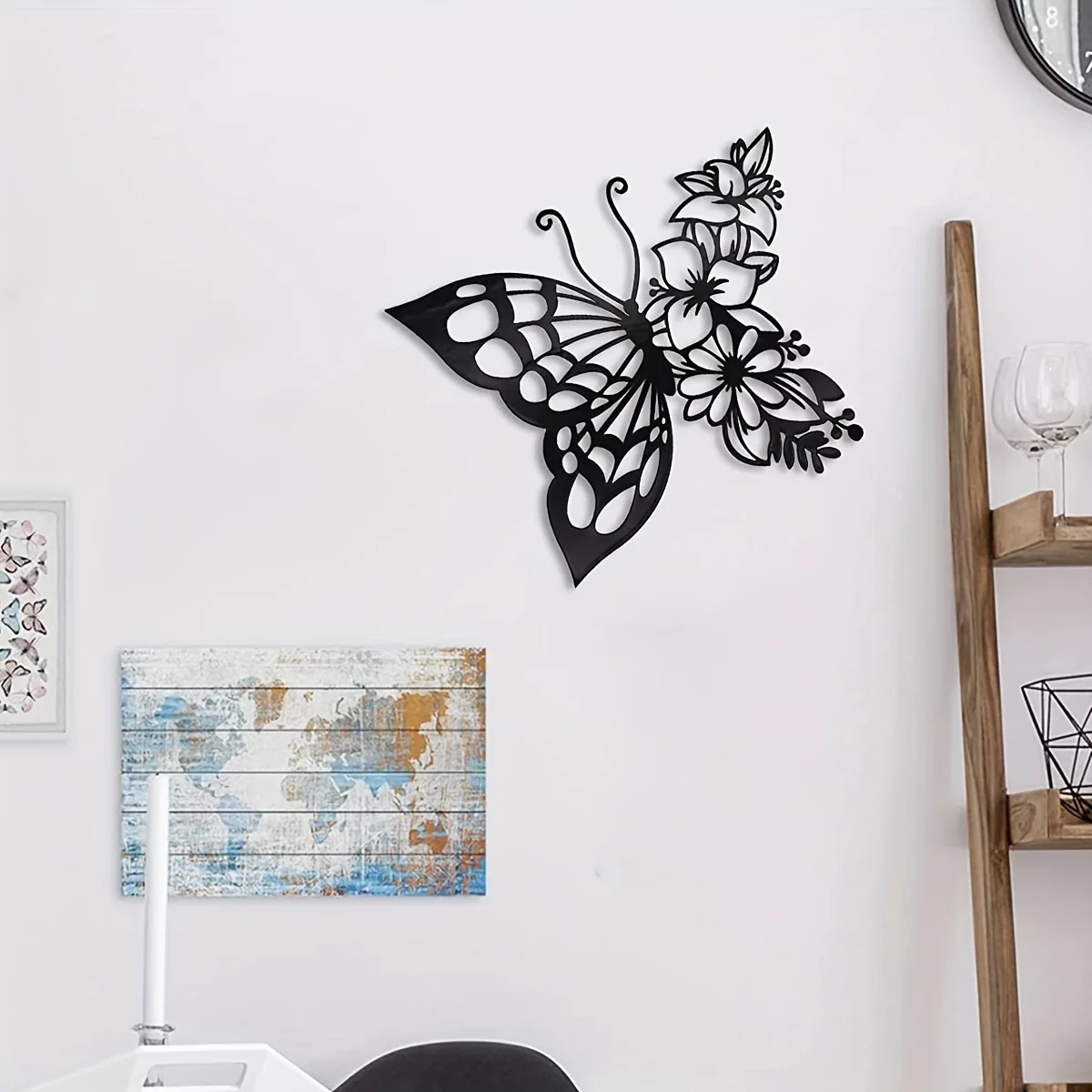 Metal Wall Art Elegant Butterfly Metal Wall Decor Modern Metal Wall Silhouette Easy Installation Home Decoration for Bedroom