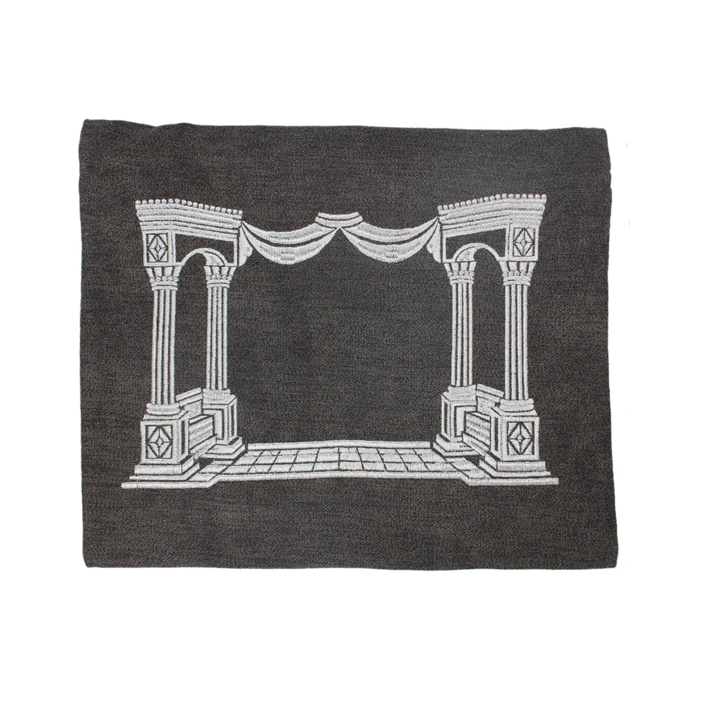 Tefillin Bag Linen For Tallit With House Design Embroidery Jewish Gift Hanukkah