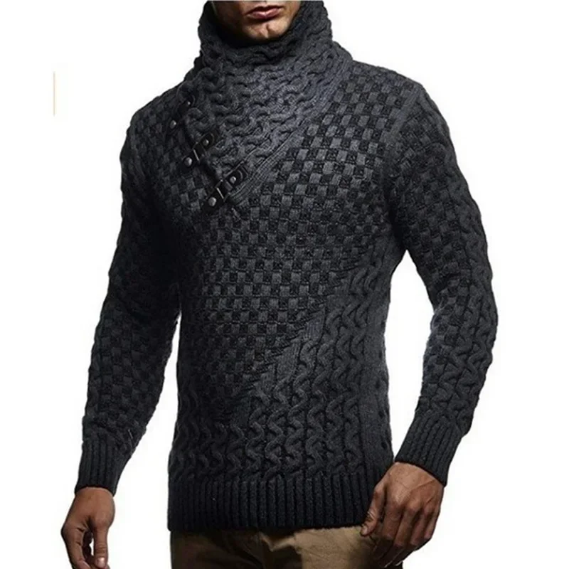 2025 Mens Sweater Knitted Pullover Fashion High Neck  Mens Wear