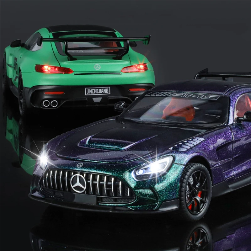 1/24 Benzs-GT GTR Alloy Sports Car Model Diecasts Metal Modified Racing Car Vehicles Model Simulation Sound Light Kids Toy Gift