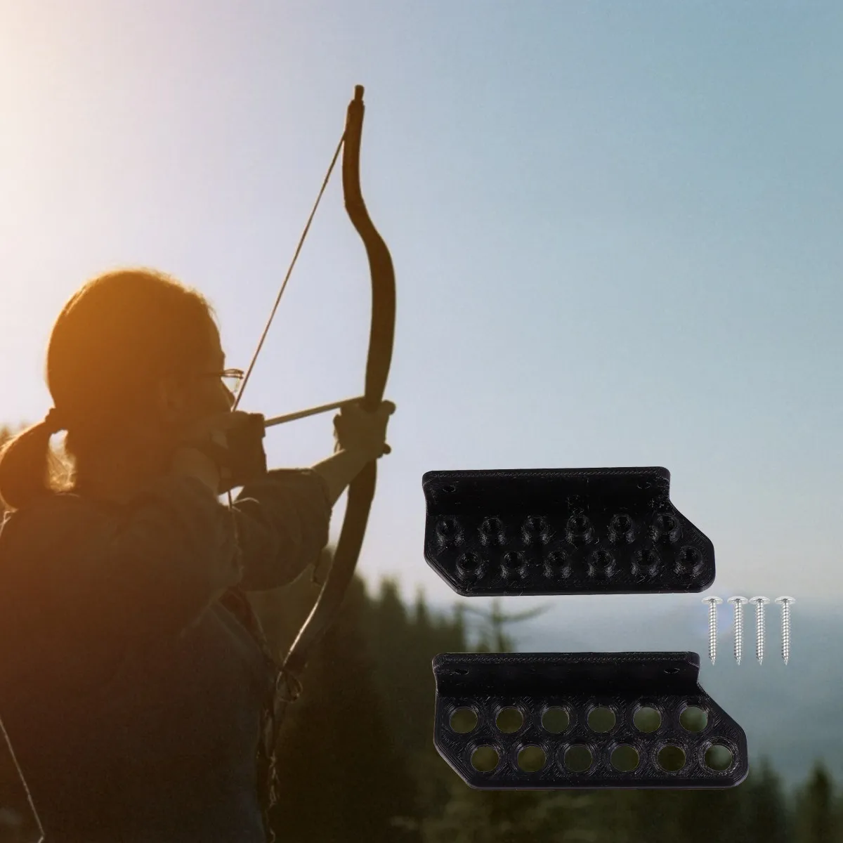 

Настенный держатель для стрел (1 пара), самоклеящаяся подставка для стрел из АБС-пластика, органайзер для аксессуаров для стрельбы из лука, вмещает 12 стрел