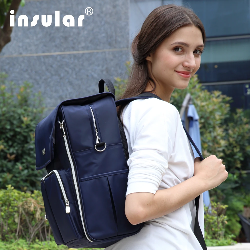 Hot Sale New Fashion Brand Insular Baby Diaper Backpacks Multifunctional Nappy Bag Mommy Backpack Changing Bags