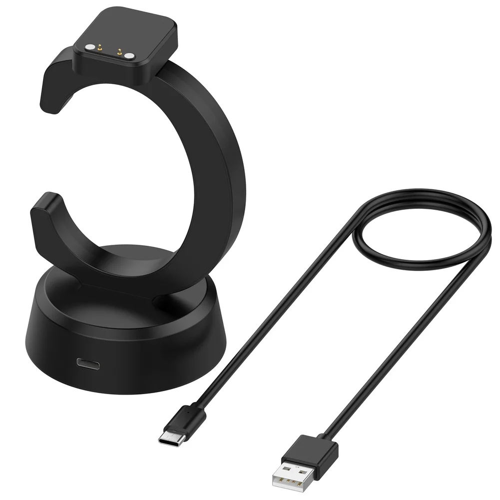 Прочная подставка для зарядки часов Xplora XG02 и серий Cosmo JrTrack, компактный черный дизайн размером 12,6x7x7 см.