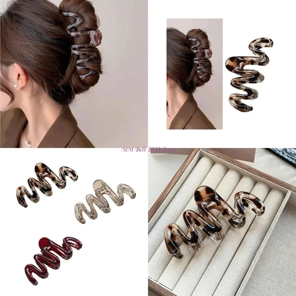 

49ME 3Pcs Practical Plastic Claw Clip Wavy Teeth Design Nonslip Women Hair Styling