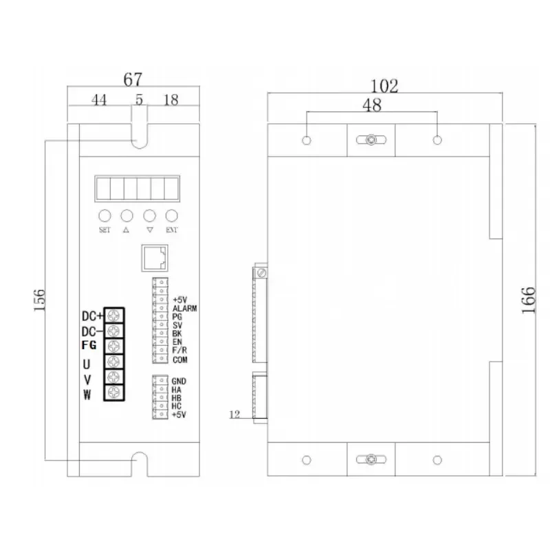 High Voltage  Power Input 220v 750w Bldc Motor Controller Sensorless or Hall Sensor   Speed