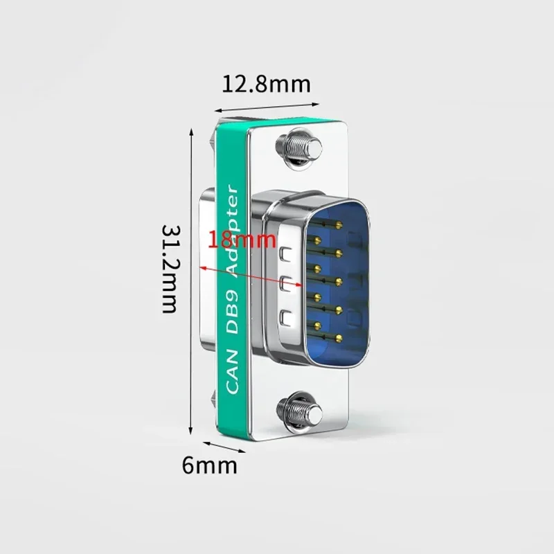 DB9 Serial Port Conversion Pug CAN Bus Adapter Head Male to Female Built-in 120 Ohm CAN Terminal Resistance with 1% Accuracy