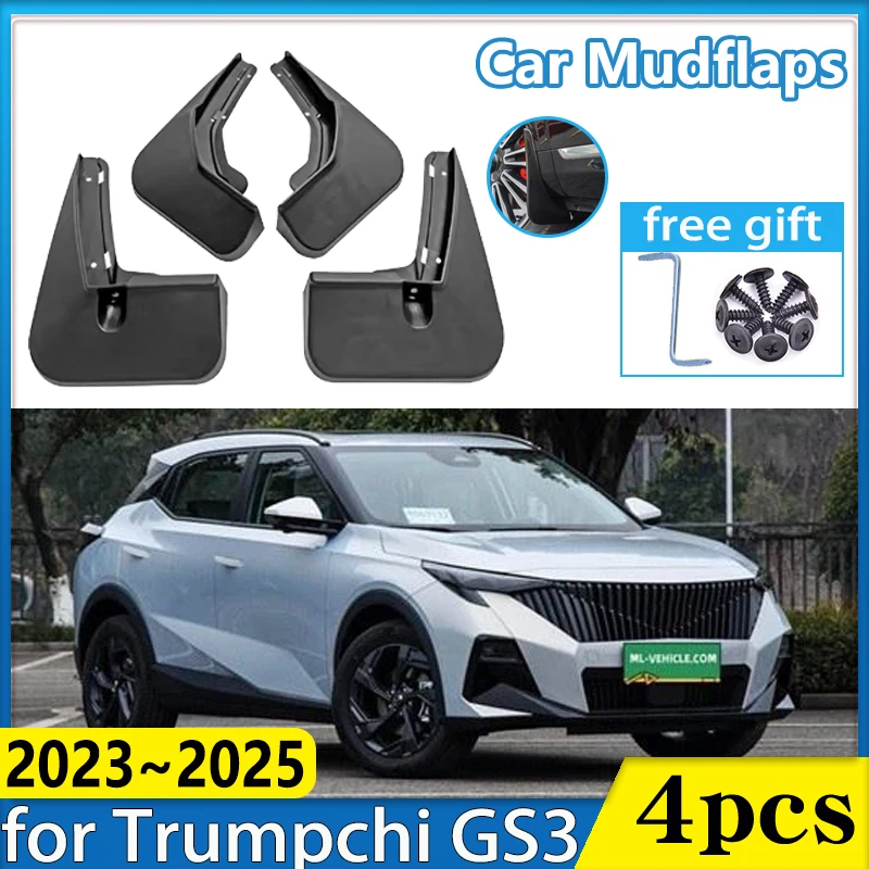 

4x Car Front Wheel Fender for Trumpchi GAC GS3 2023~2025 Emzoom Mudflaps Mudguards Anti-splash Mud Flaps Guards Auto Accessories