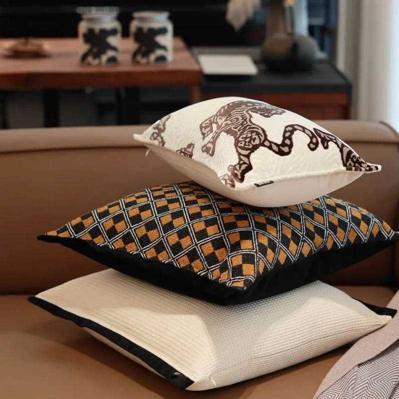 Eclectic Modern Pillow Cover Set | Leopard Print & Geometric & Equestrian Cushion Cases | Luxury Mix & Match Sofa Bedroom Decor