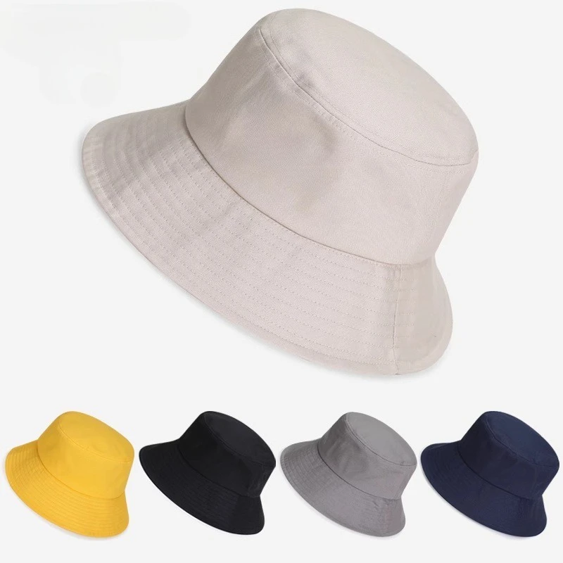 1 pure cotton bucket hat light board basin hat sun hat embroidery  outdoor sunscreen big edge sun hat female Korean version
