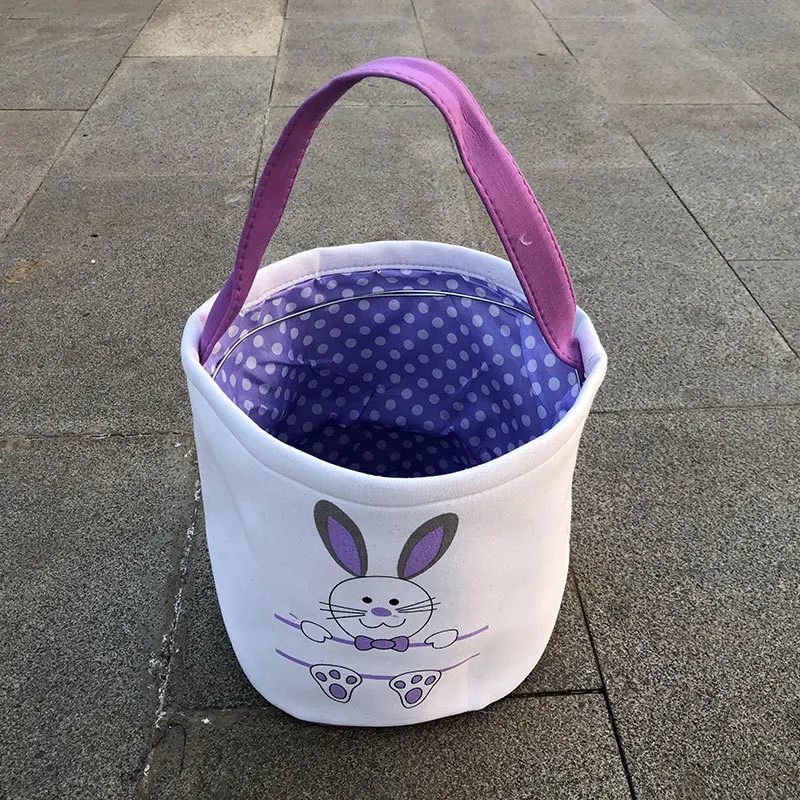 Easter Bags Bunny Egg Candy Canvas 2023 New Tote Sleeping Blanks Kids Baskets Sublimation Seersucker Stuffers Liner Plush Gift