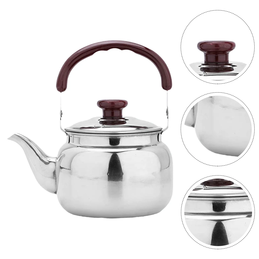 

Stainless Steel Kettle Teapot Outdoor Boiling Flat Bottom Non Slipping Handle ergonomic Spout Family Practical Kitchen Bar Use