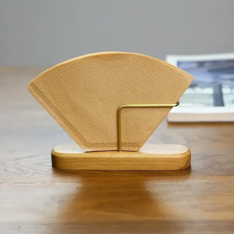 Wooden Coffee Filter Holder for Fan Shape V Shape Filter Storage Rack Home Coffee Accessories Barista Tools