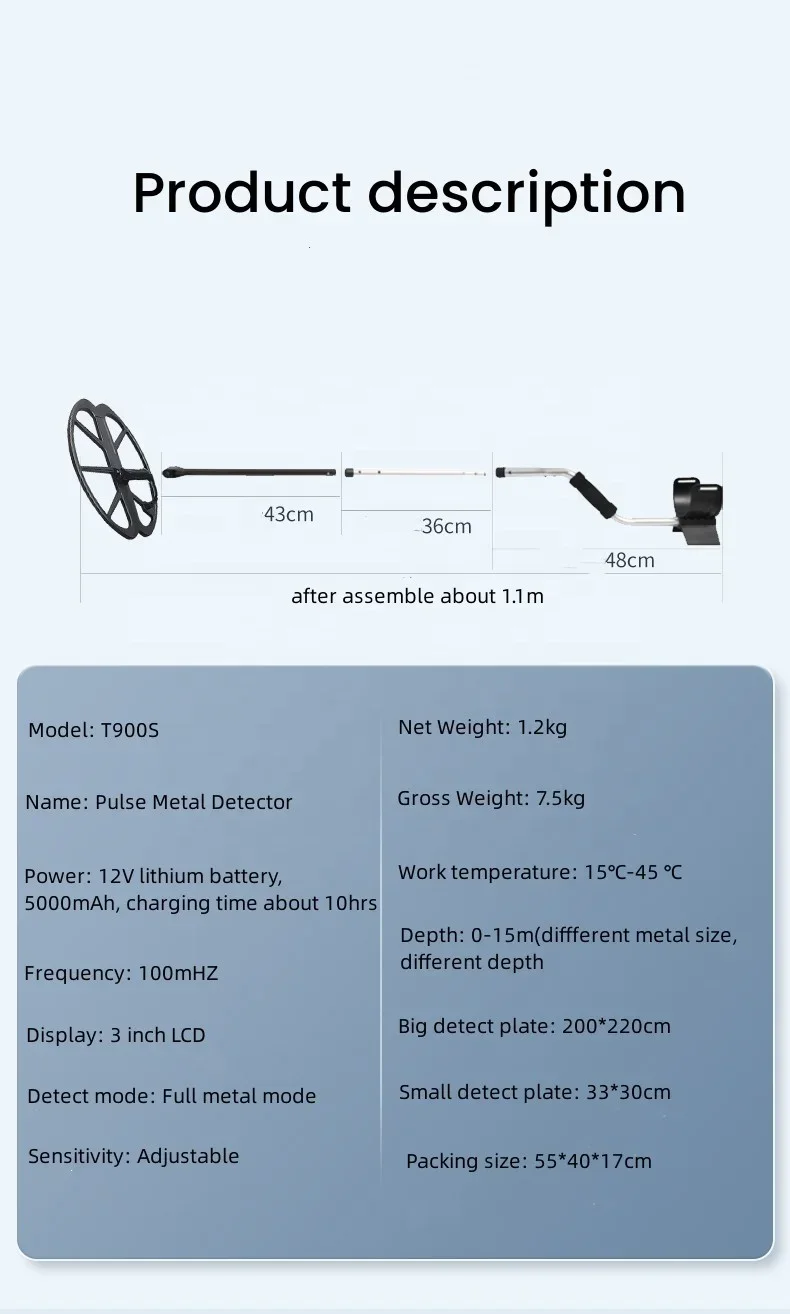 Wasserdichter Lauf detektor aus Metall Gold und Diamant Sands chaufel Metall detektor Maschinen impuls