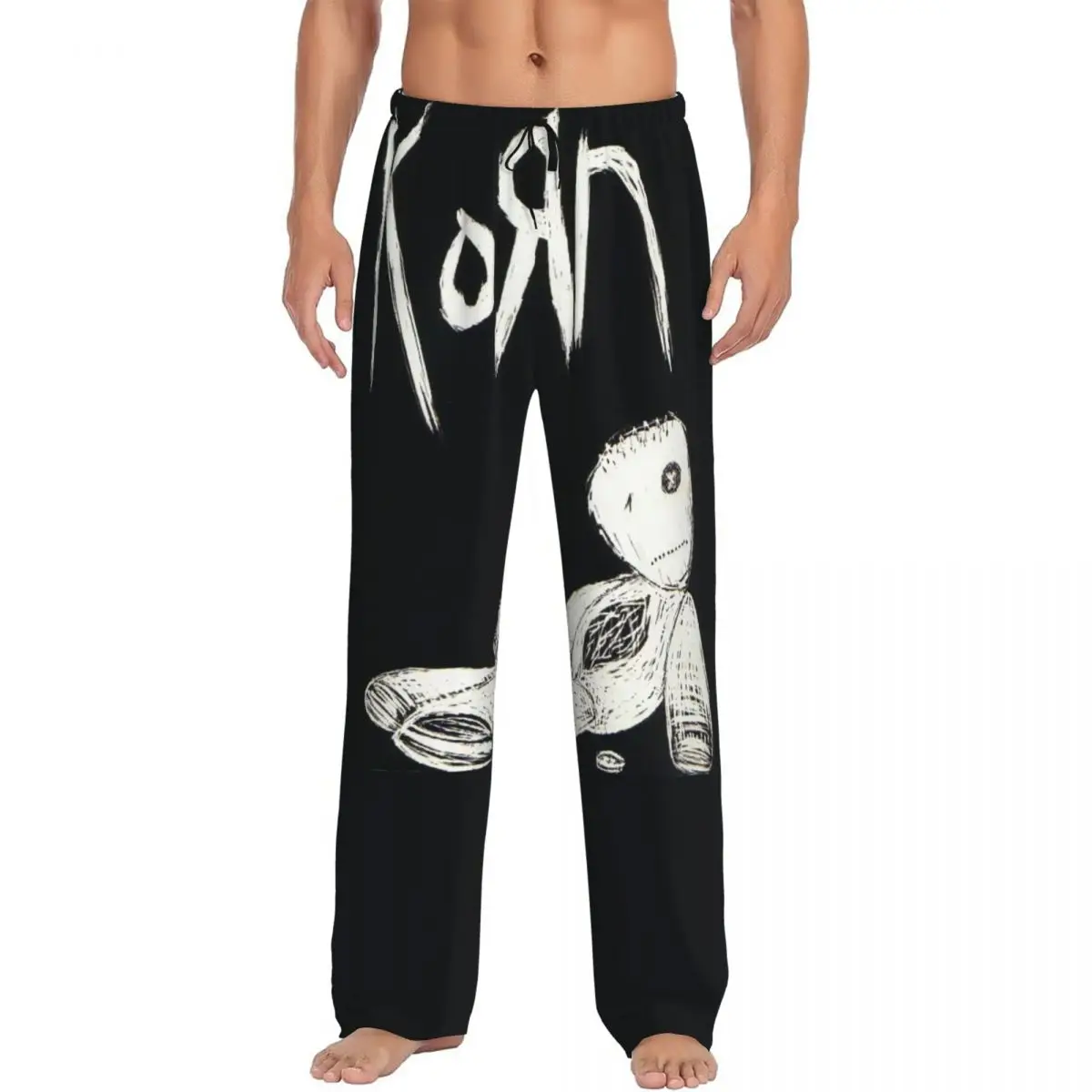

Custom Printed Korns Rock Roll Pajama Pants Men's Heavy Metal Music Sleep Sleepwear Bottoms with Pockets