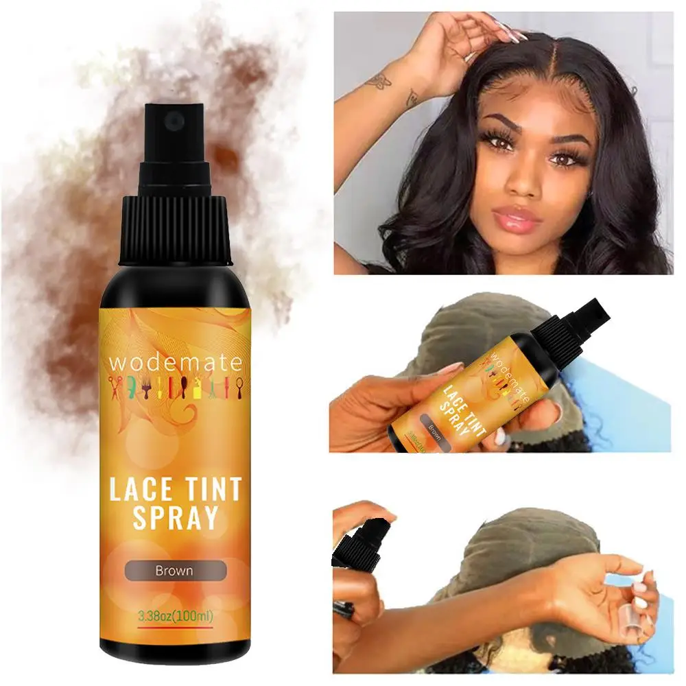 Klej do włosów wodoodporna peruka klej niewidoczne klejenie klej do przedniej Hairpiece + koronki odcień Spray do peruk brązowy peruka odcień Spray