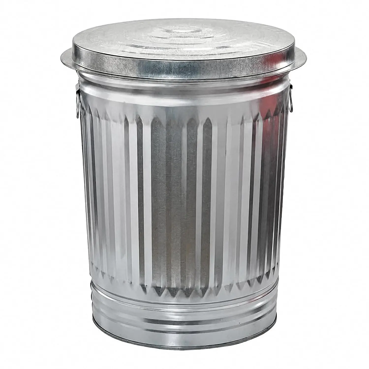 31‑Gallon Heavy‑Duty Trash Can, Lid Galvanized Garbage Can for Outdoor