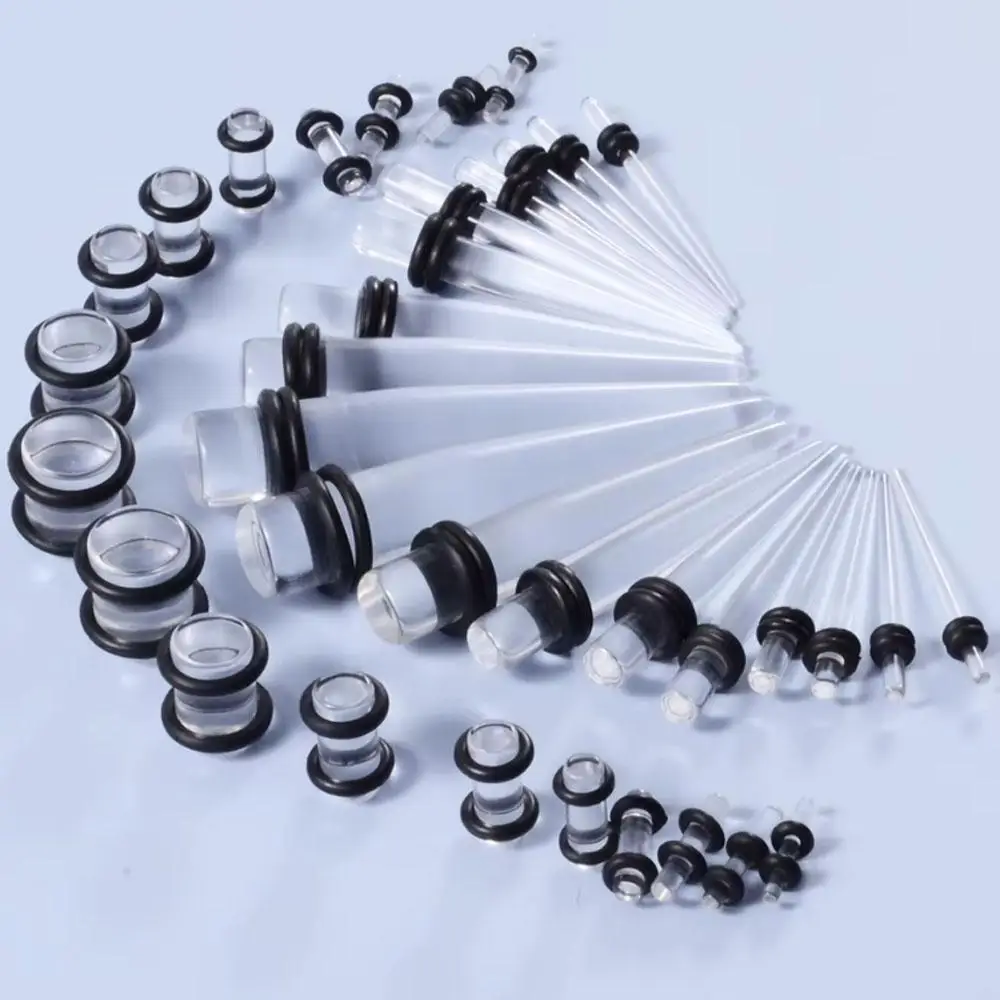 36Pcs Set Acrylic Ear Taper Ear Plug Tunnel Stretching Kit Ear Flesh Expansion Tool Body Piercing Jewelry For Men and Women