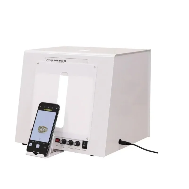 

Mini Photo Studio Photography Light Box Softbox Dimmable Rotating Turntable For Jewelry Photography Video 3D Scanning