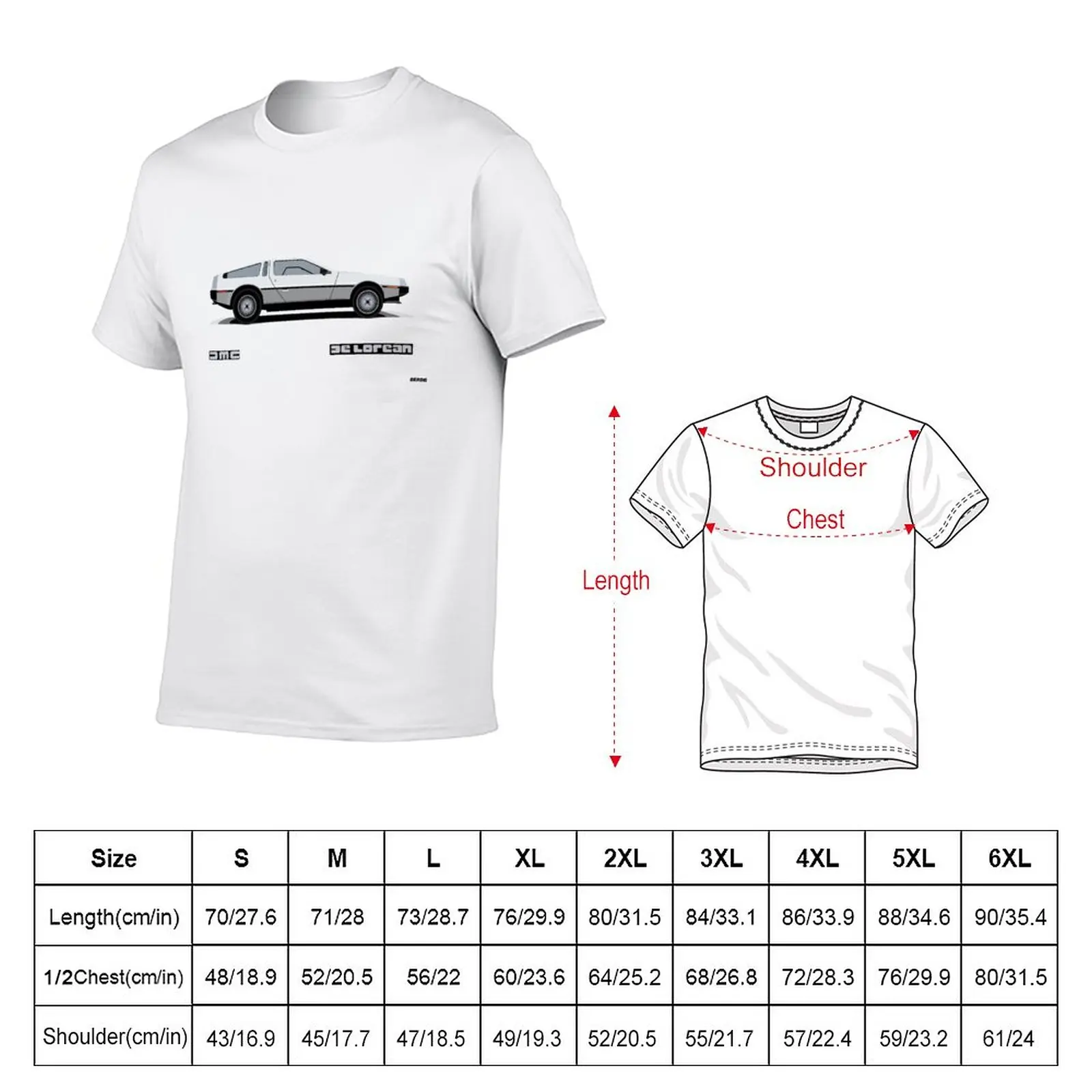 New DMC-12 DeLorean T-Shirt Oversized t-shirt korean fashion man clothes Blouse designer t shirt men