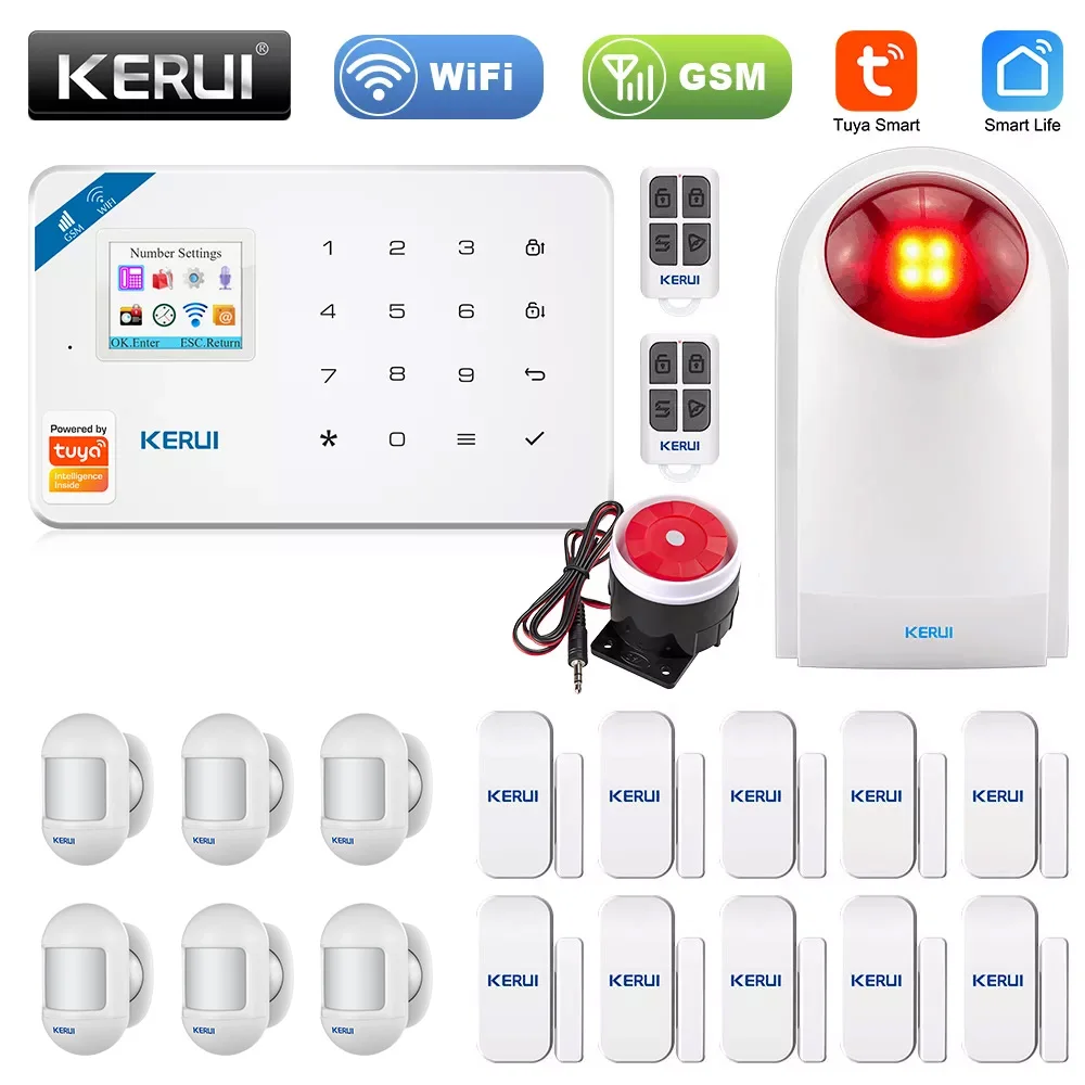 KERUI-alarma antirrobo W181 Tuya Smart Home para el hogar, Sensor de movimiento con Control por aplicación, 6 idiomas, alarma de garaje