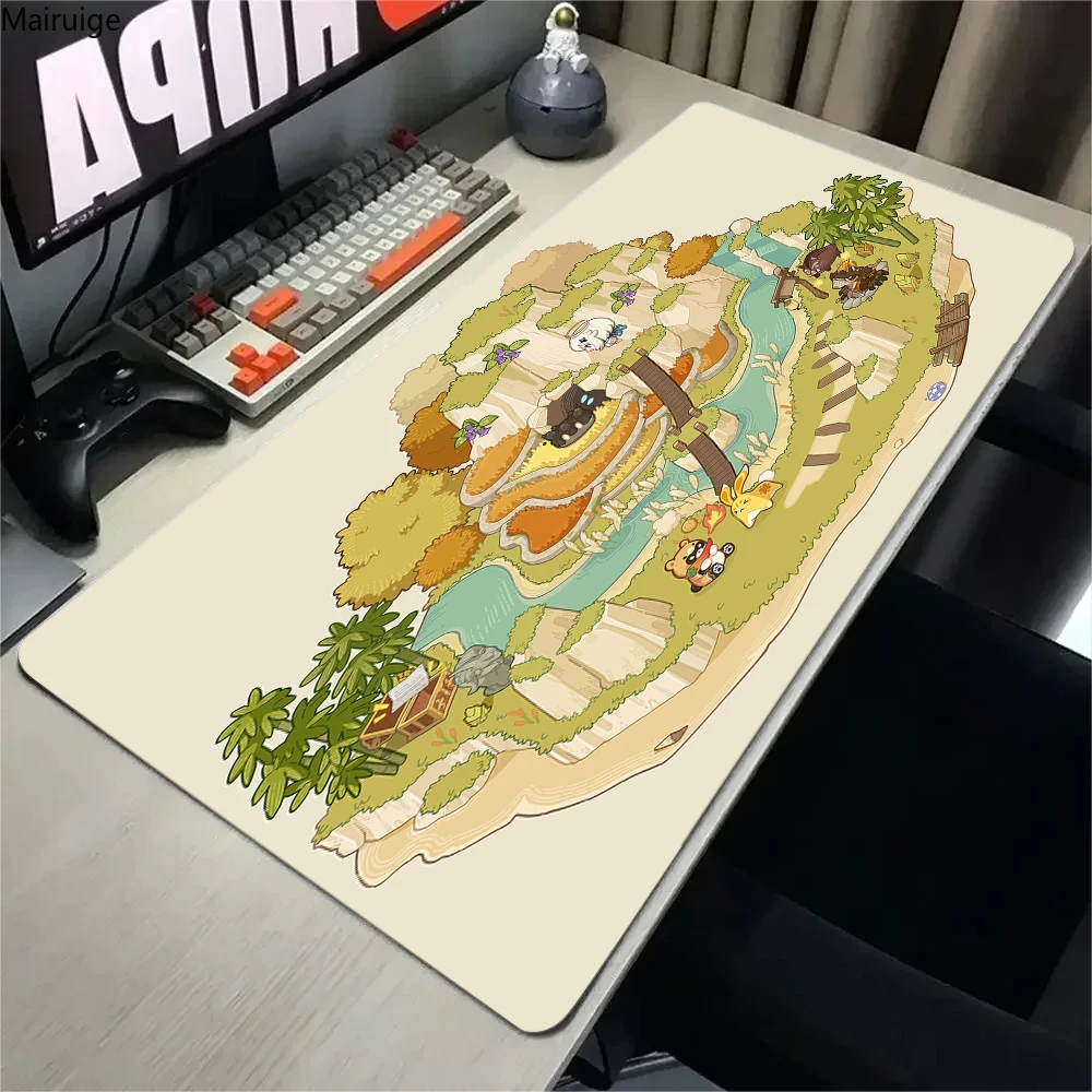 Cute Green Anime Mouse Pad Gamer Computer New HD Mousepad Desk Mats Anti-wrinkle Non-Slip Natural Rubber Computer Mouse Mat