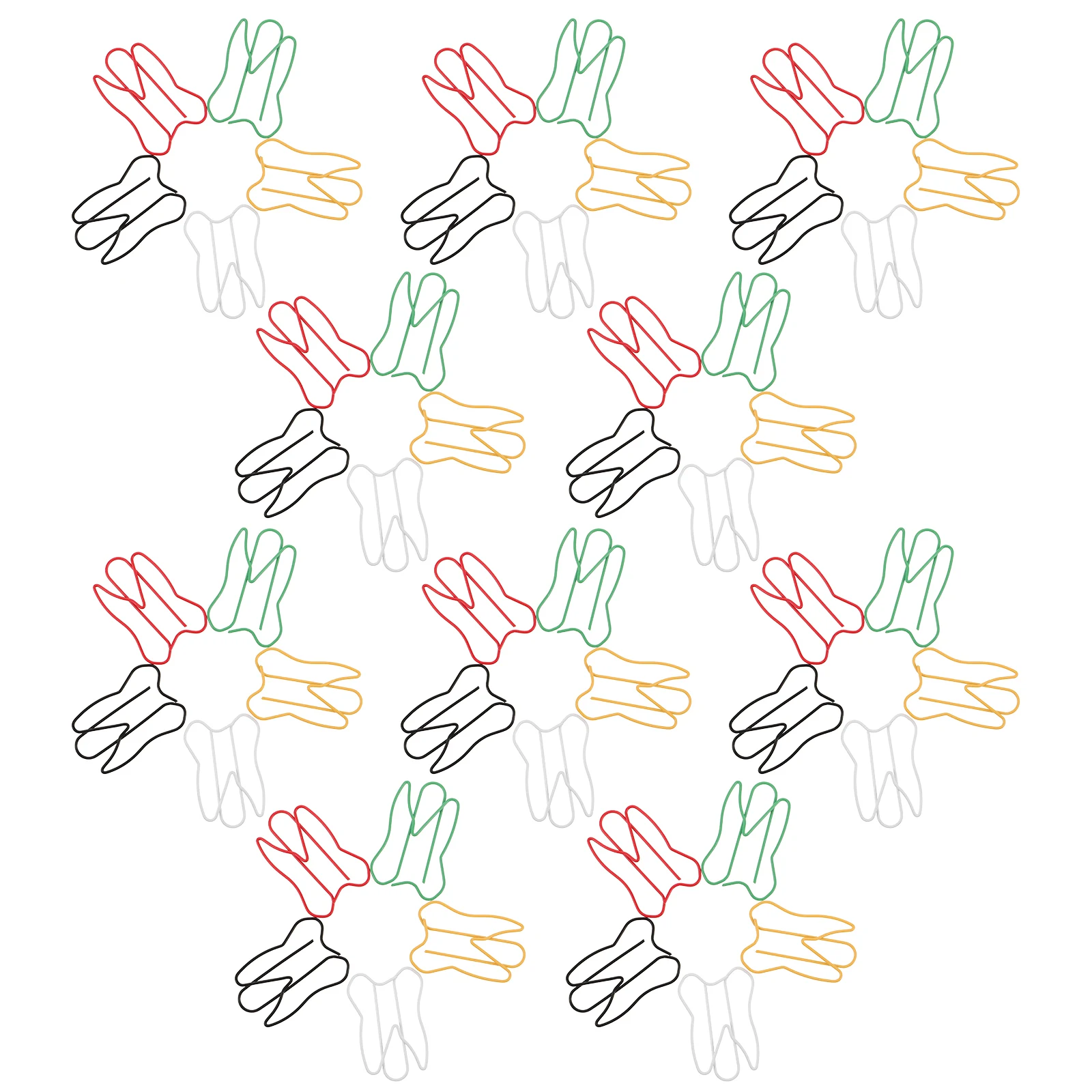 

100pcs Colorful Tooth Shaped Metal Paper Clips For Documents Notes Files Office Sturdy Portable Bright Assorted