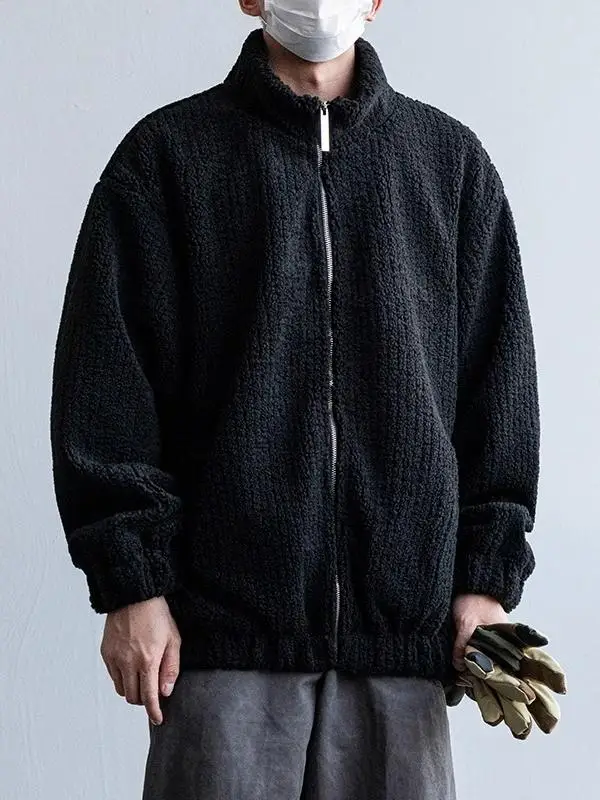 

Японская модная брендовая куртка из овечьей шерсти для мужчин, новая зимняя теплая свободная хлопковая куртка с воротником-стойкой, длинными рукавами и молнией