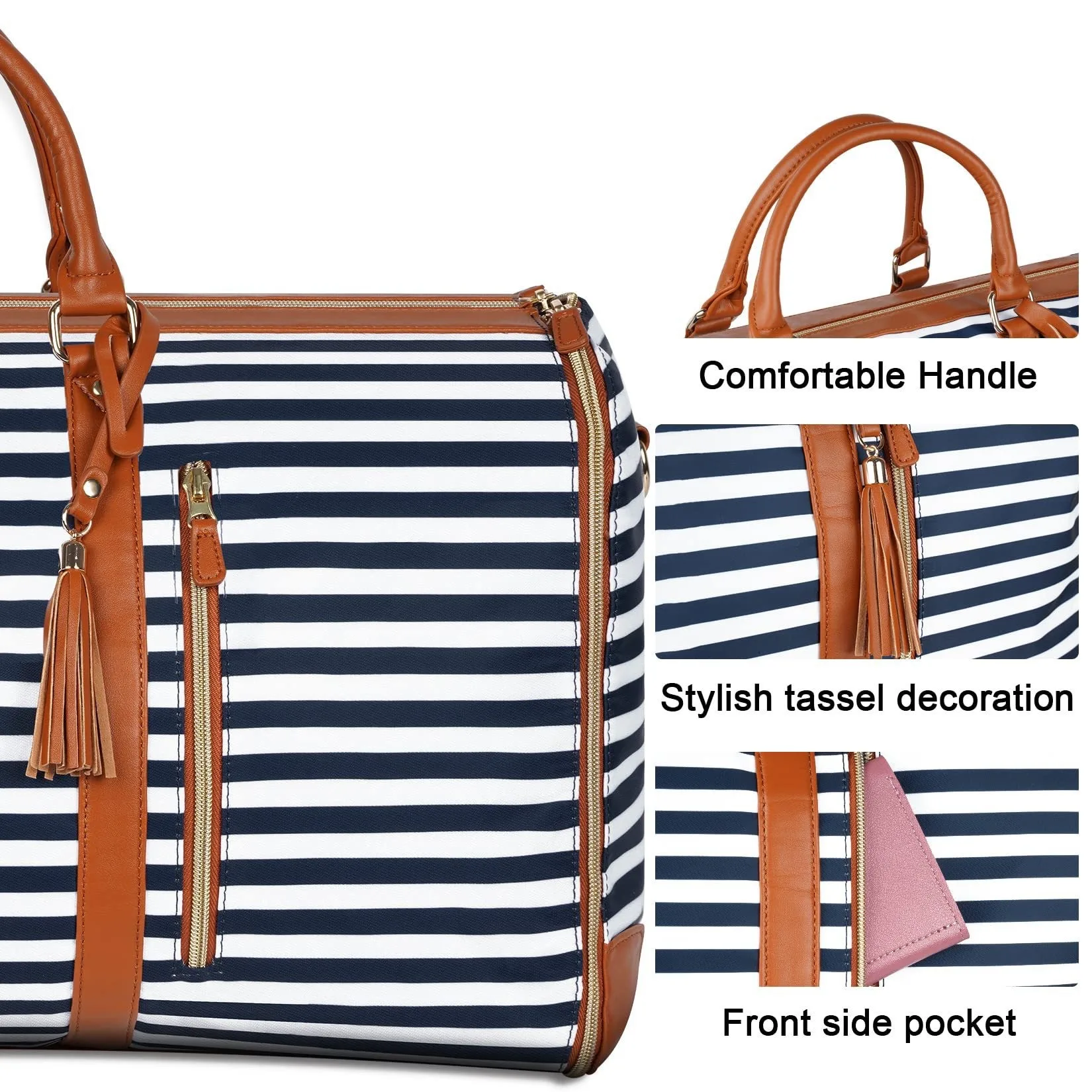 Sac à vêtements de voyage, sac à bagages à main avec compartiment à chaussures, sac de voyage pour costume convertible 2 en 1, 60 litres, 80 litres
