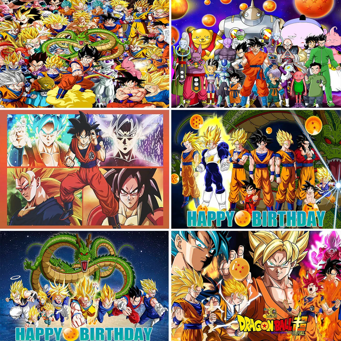 Dragon Ball Goku thème toile de fond personnalisé enfants garçon joyeux anniversaire fête décor bannière affiche bébé douche photographie fond accessoire