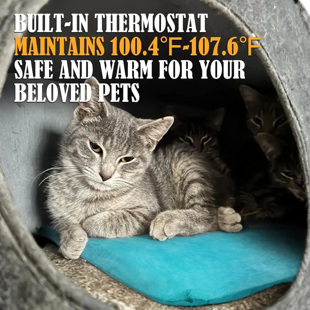 وسادة تدفئة كهربائية مقاومة للماء للحيوانات الأليفة الخارجية - بطانية دافئة آمنة للقطط والكلاب، مثالية لفصل الشتاء 28 × 16