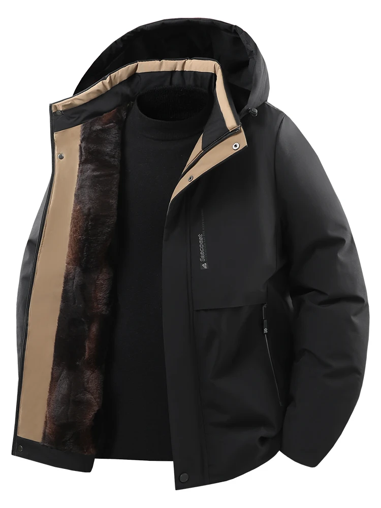 

Мужская зимняя шапка aphene Fce на подкладке, съемная шапка, удерживающая тепло, хлопковое пальто, подходит для Faion Urban Sle Business...