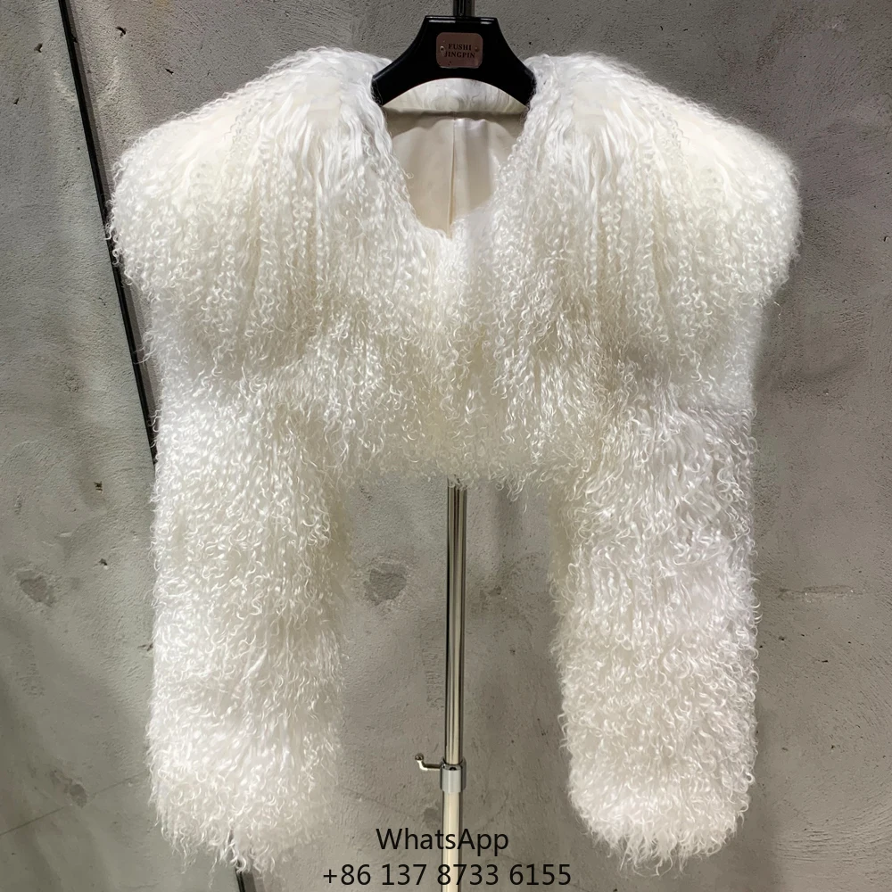 

2025 Mongolian Sheep Fur Coat Sheep Fur Coat Made In China White Fur Coats With Collar