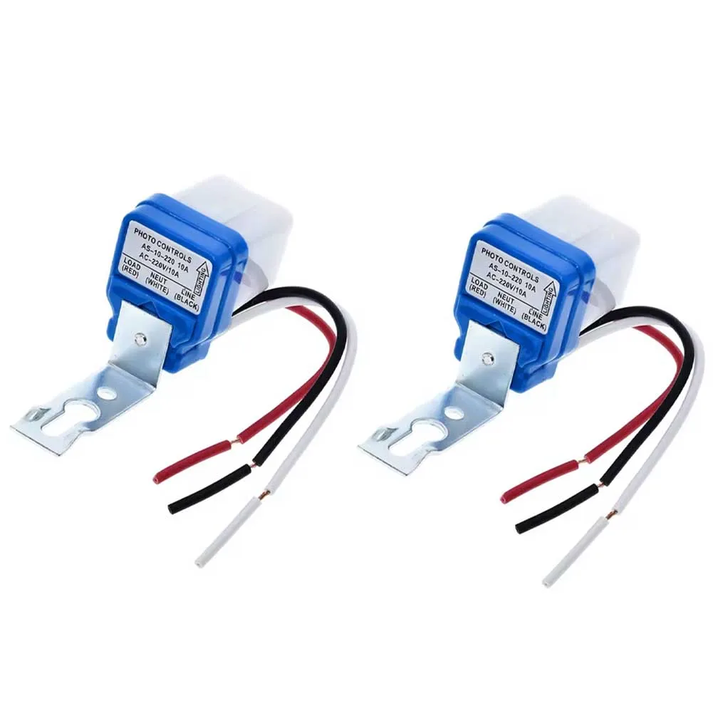 2PC 220V Twilight Switch Sensor Auto Light Control Switch for Porch Lights For Streetlights and Pathway Lighting