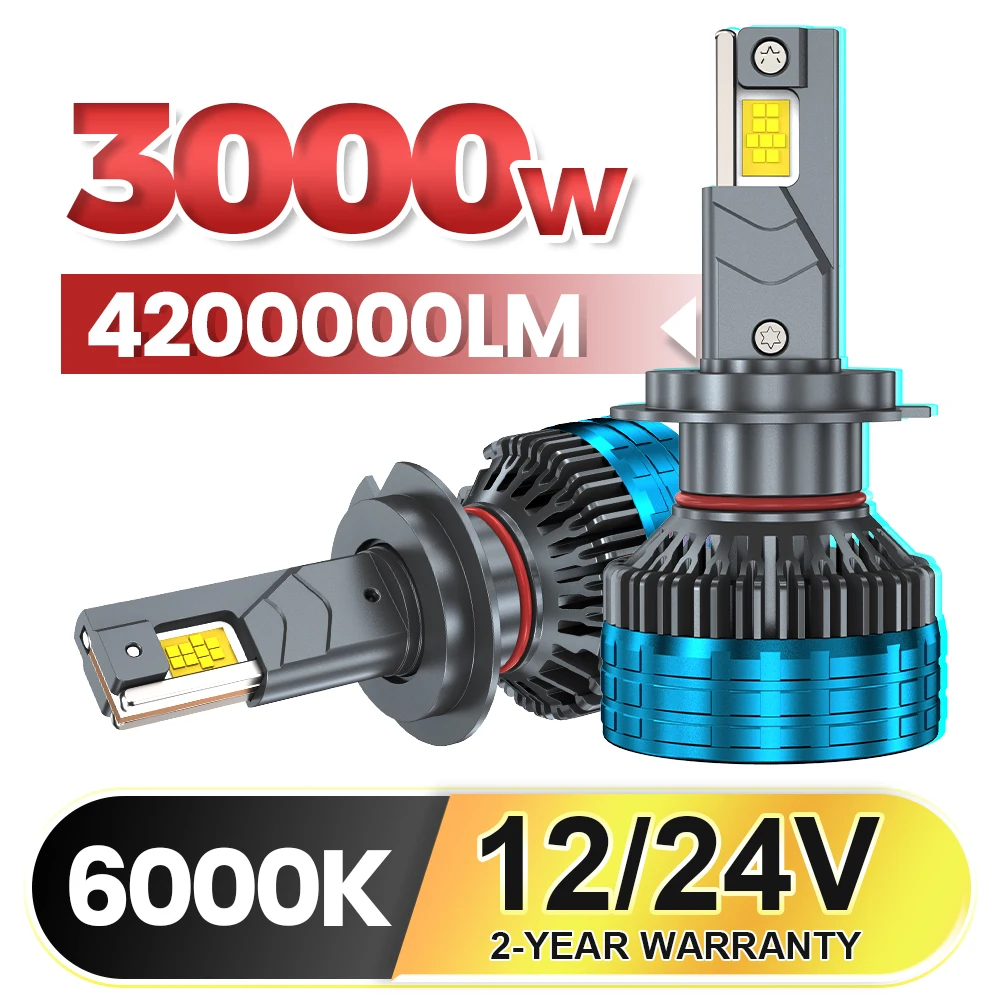 

HYNBYZJ 4200000LM 3000W H4 H7 H11 LED CANbus K5C K6C H1 H8 9005 9006 HB3 HB4 9012 HIR2 Led Headlight Turbo Auto FogLamp 6000K