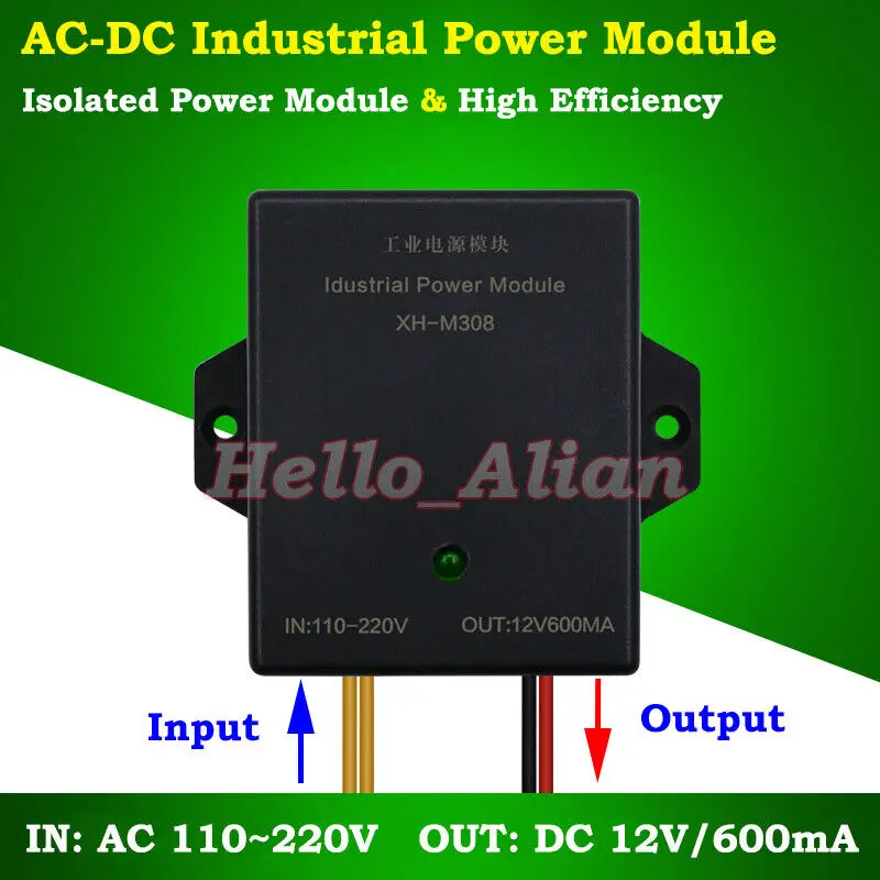 XH-M308 AC-DC Isolated Power Supply Module Volt Converter 110V 120V 220V 230V to DC 12V 7.2W Electrical Cabinet Adapter