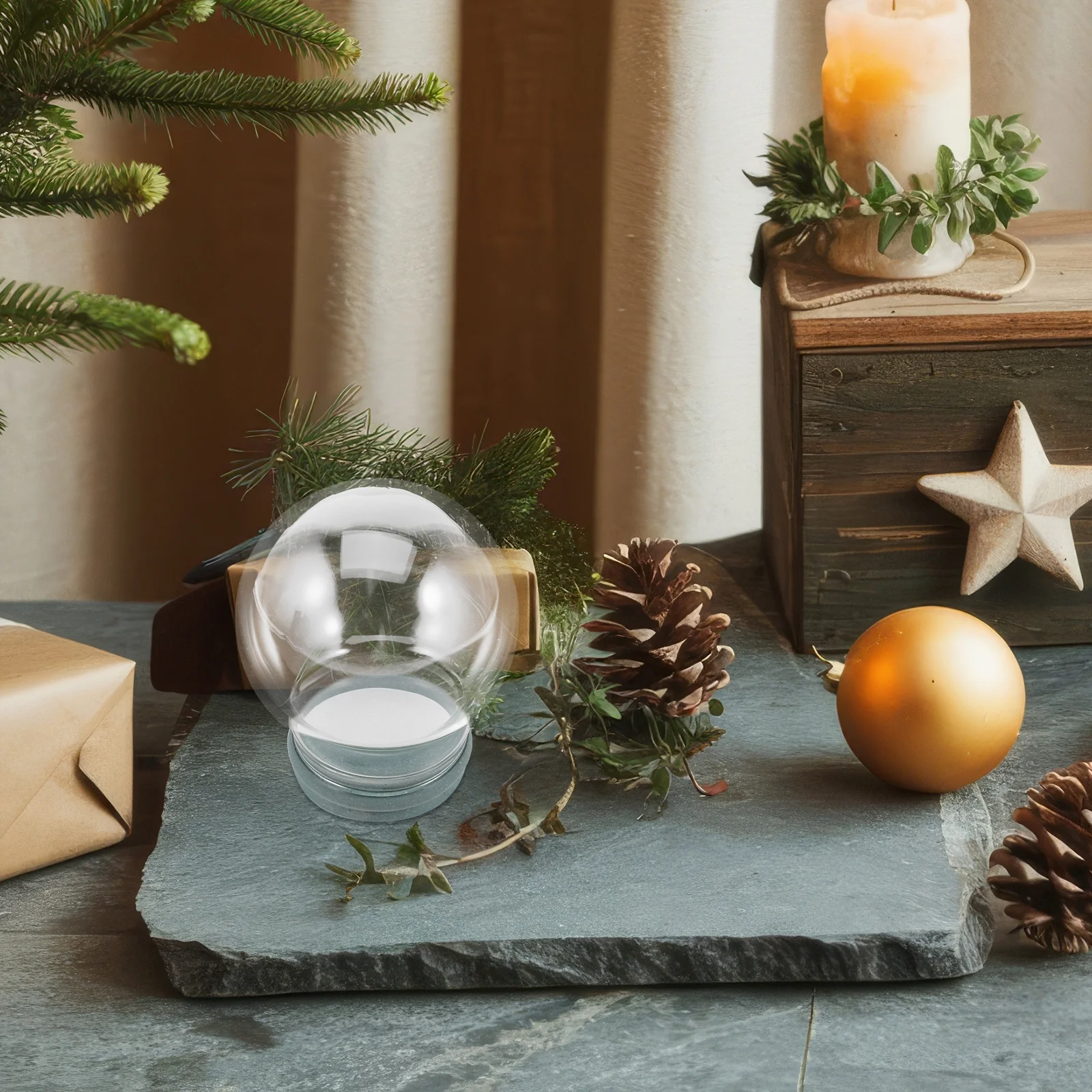 

DIY Snow Globe Kit 3.93 Inch Clear Glass Water Globes Home Decor Crafts Snow Globe Making Holiday Decorations Kids Adults