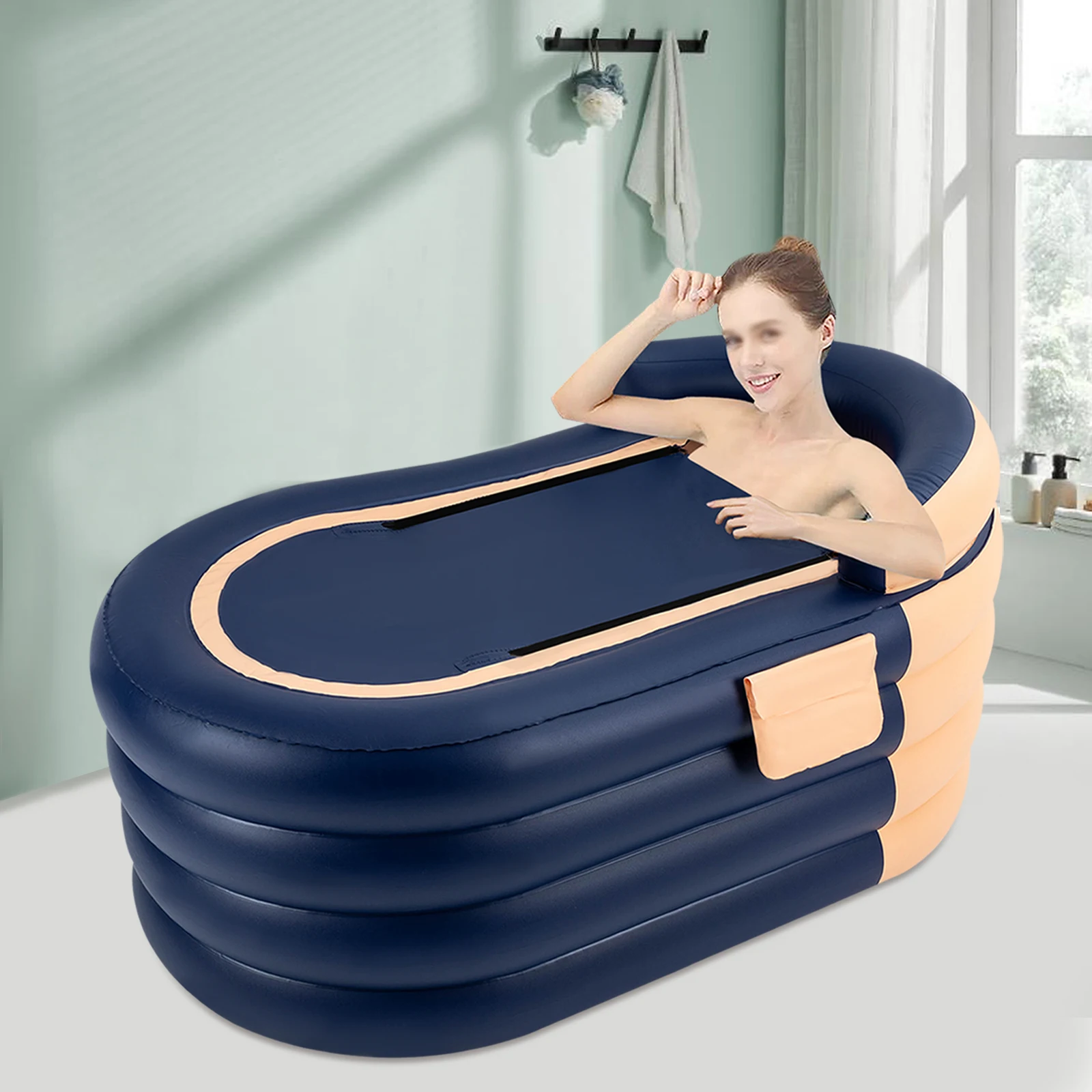 PVC Portable Inflatable Adult Blow Up Bathtub Bath Tub Travel Spa Warm Folding 1.8M Bathtub PVC Bath Tub Inflatable Folding Port