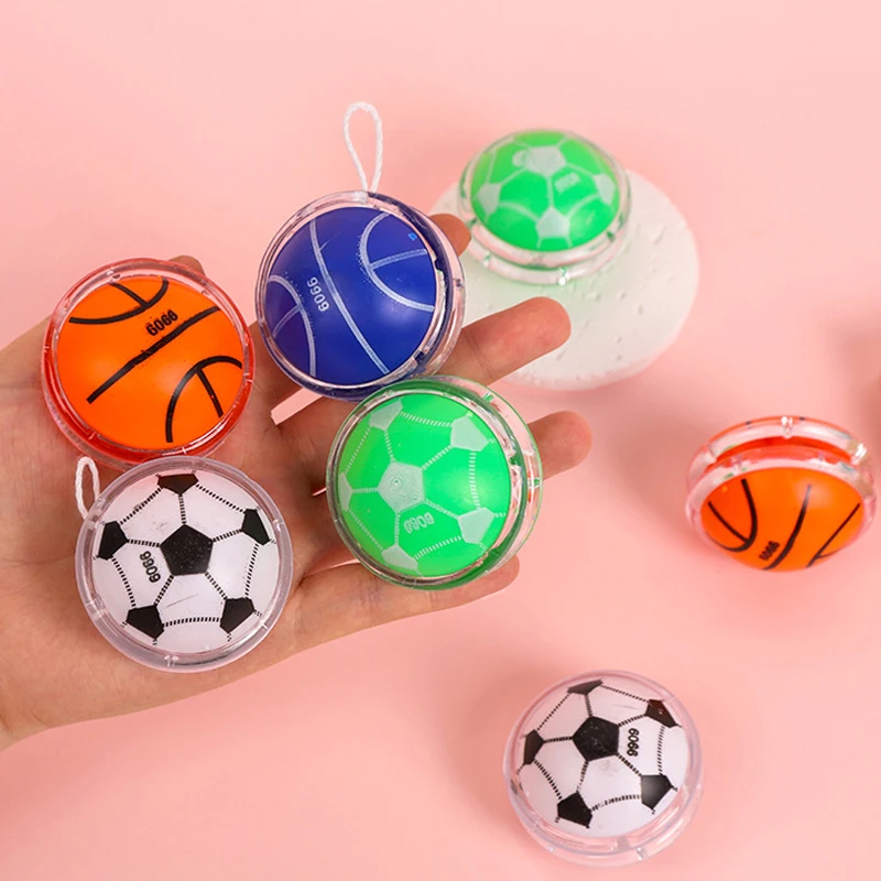 5pcs/bag Sport Theme Yoyo Ball Basketball Football Rotary Toys Kids Birthday Party Favors School Rewards Guest Gifts Bag Fillers