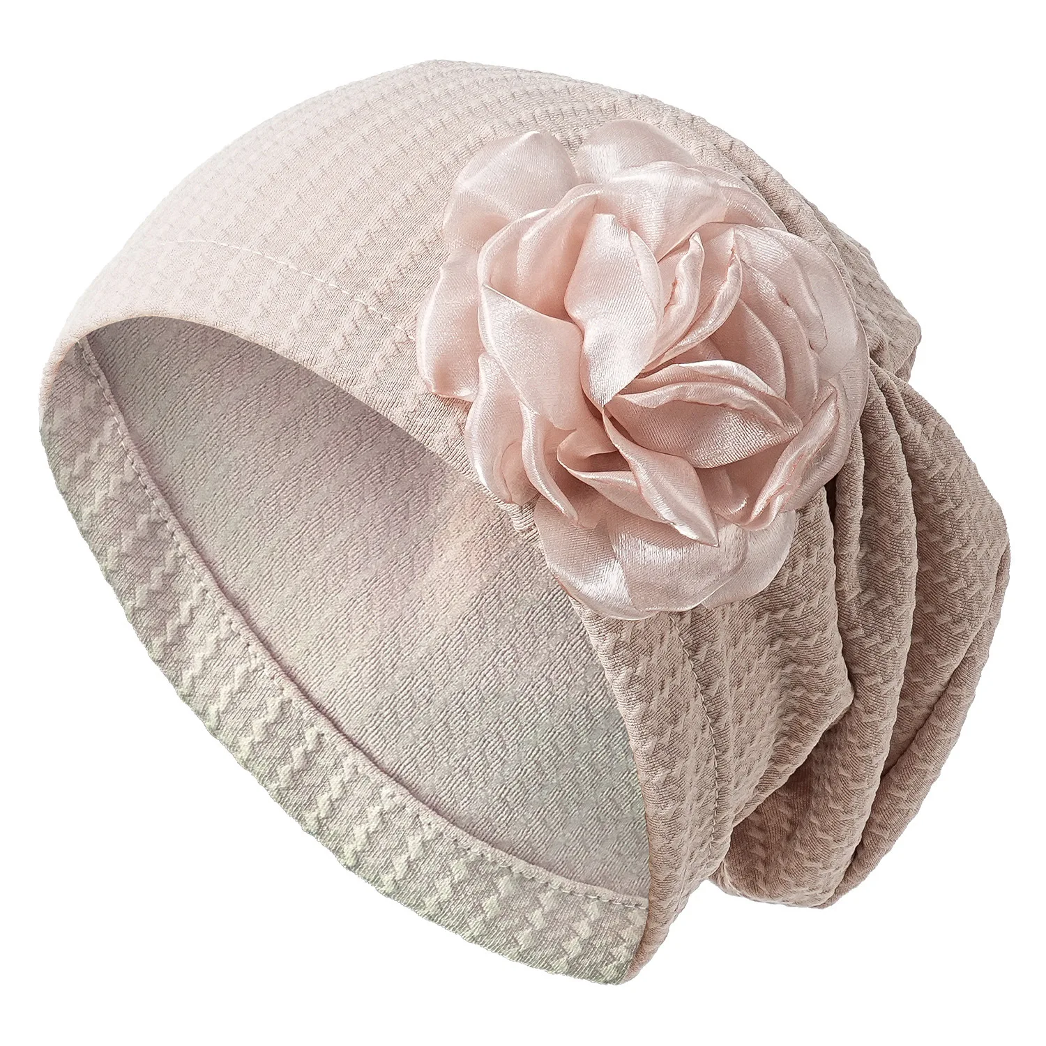 Gorro de mujer con flores, Hijabs, diadema, gorro indio, turbante elástico musulmán, gorro para la pérdida de cabello, gorro para la cabeza, pañuelo para la cabeza para mujer