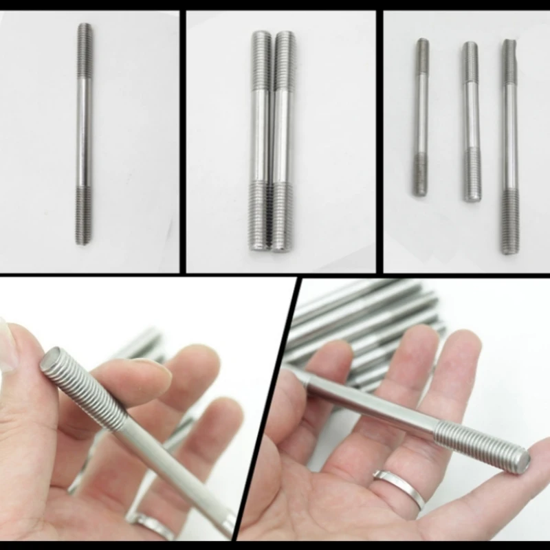 304 Stainless Steel Double End Thread Rod M3 M4 M5 M6 M8 M10 M12 M16 Double-end Bolts Stud Bolt Tooth Stick Dual Head Thread Bar