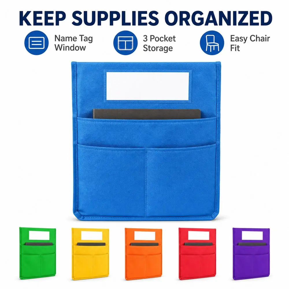Classroom Chair Pocket Chair Back Organizer Multi-Pocket Storage Oxford Cloth Seat Back Organizer Hanging Durable