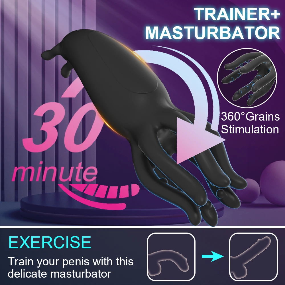 Penis Glans Vibrator Lasting Delay Ejaculation Trainer Blowjob Vibration Stimulator Massager Male Masturbator Sex Toys for Men