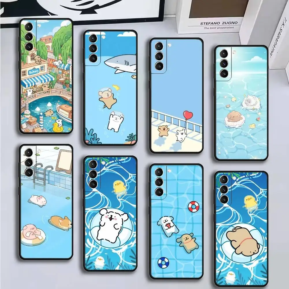 

Cute Illustration-L-Line P-Puppy Phone Case For Samsung GalaxyA13,21s,22,31,32,52,53,71,72,73,Soft Black Cover