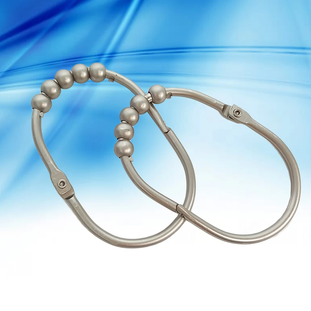 

12Pcs Shower Curtain Hooks Rustproof Stainless Wide Heavy Duty Smooth Gliding Rings for Bathroom Rod Curtain Hook