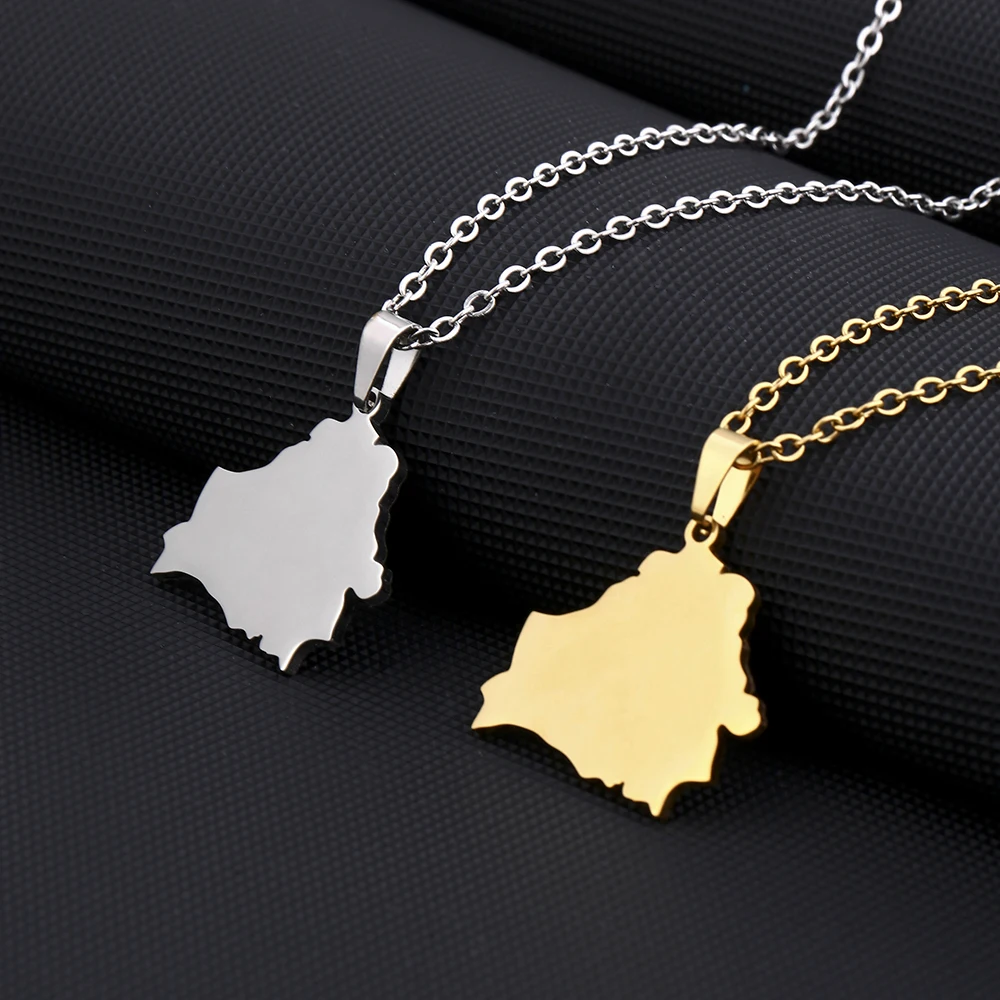 New Belarus Map Pendant Necklace For Women Men Gold Silver Color Stainless Steel Fashion Belarusian Jewelry Patriota Gifts